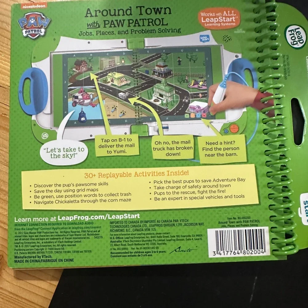 LeapFrog LeapStart PAW Patrol Around Town Activity Book Level 2 Pre-K 80-480200